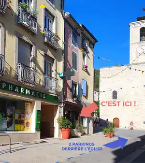 C'est ici - parkings- Kinésiologue Drôme 26 Saillans Crest Die.JPG